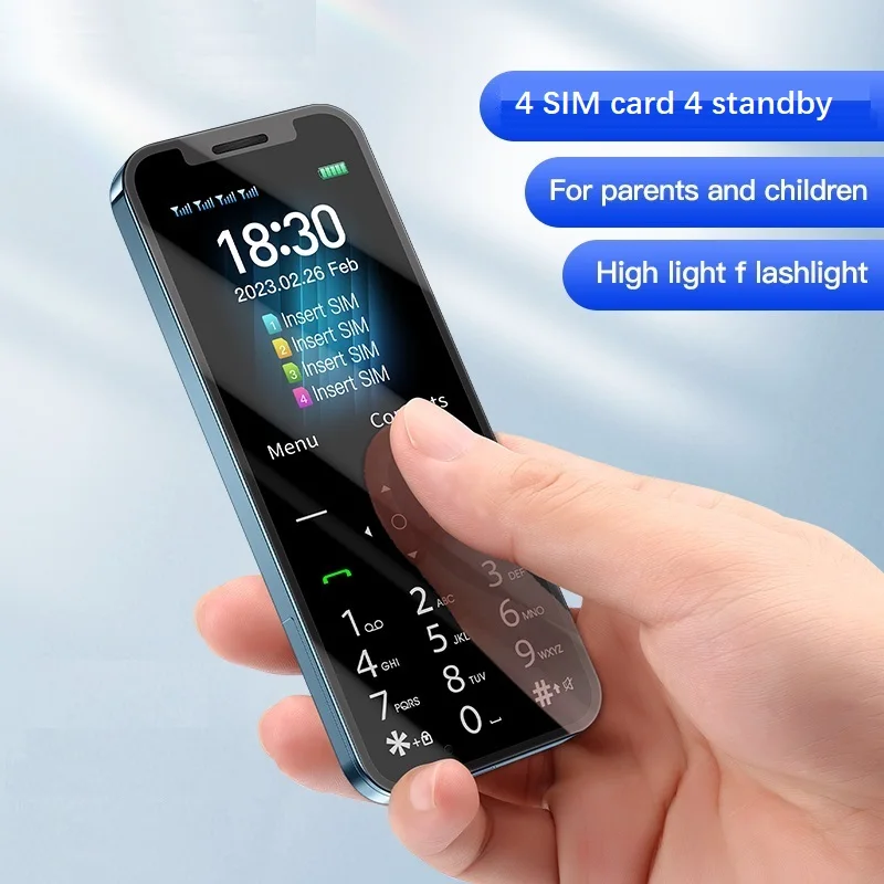 4 SIM Cards Mobile Phones 2.4inch Speed Dial Magic Voice Auto Call Recorder MP3 Flashlight Celulares Unlocked Feature Cell phone