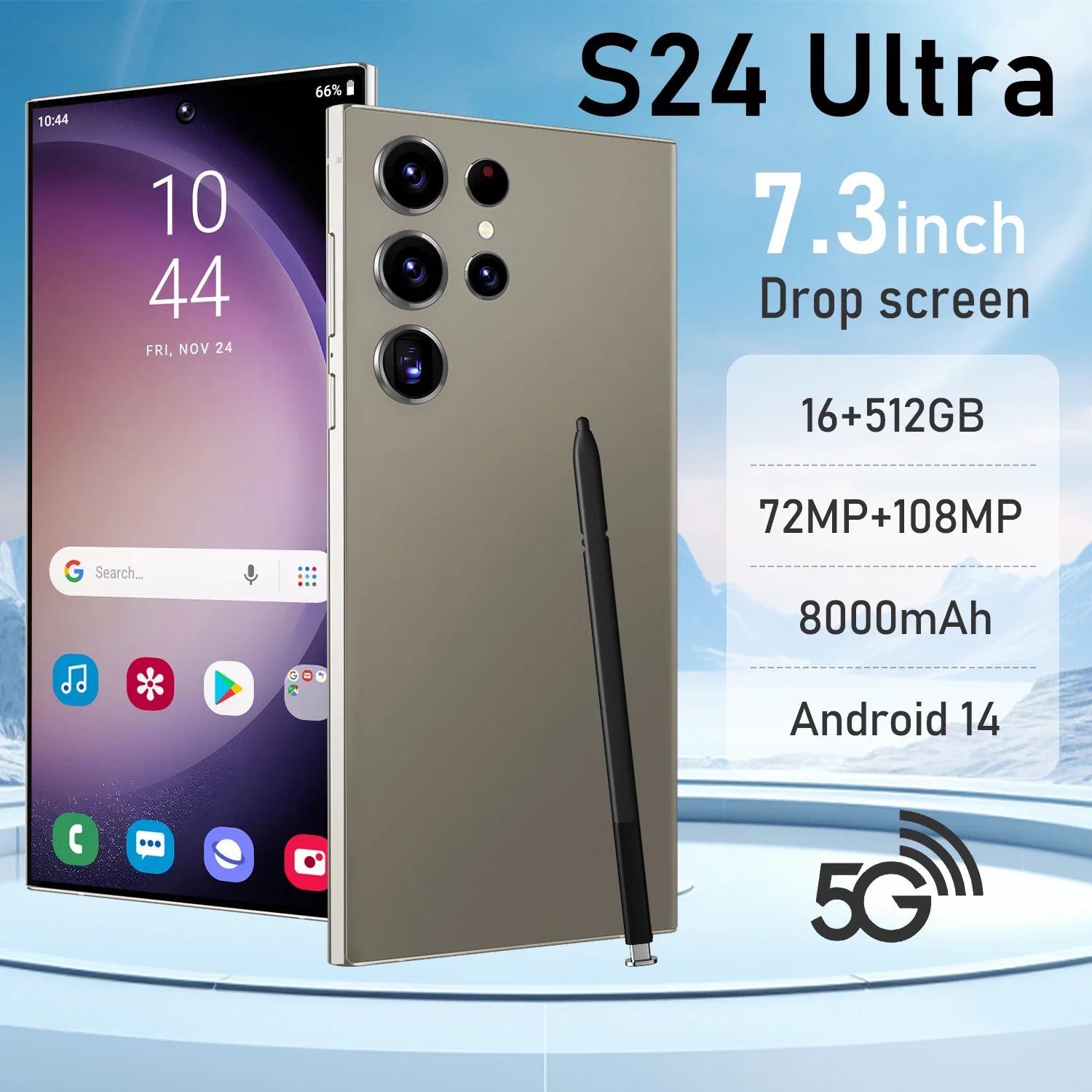 2025  Original Global version  S24 + Ultra Phone case  with  16G + 1T   HD7.3  5G Dual Sim Celulare Android  Mobile Phones