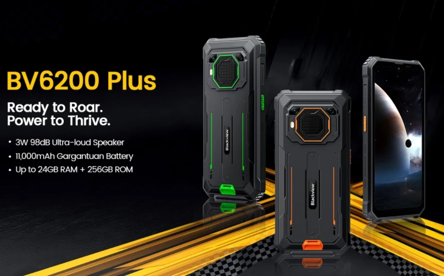 2025 New Blackview Bv6200 Plus Cpu T606 120Hz 6.56 Inches 4G Rugged Smartphone&phone Cases 8Gb Ram, 256Gb Rom 4-Hour Shipping