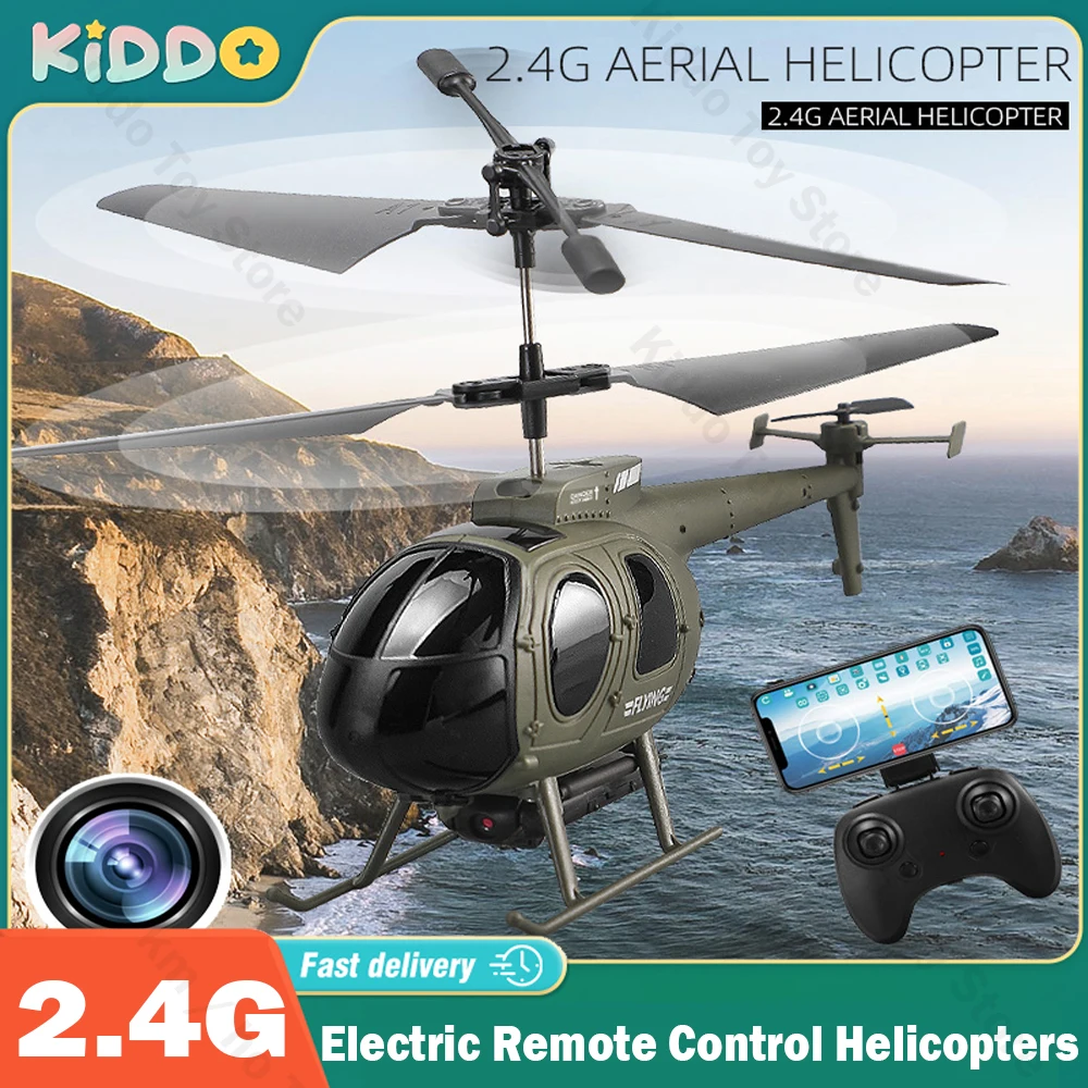 Electric Remote Control Helicopters Toys for Boys 4K Camera Light RC Airplanes Model Children Aircraft Quadcopter Kids Drone