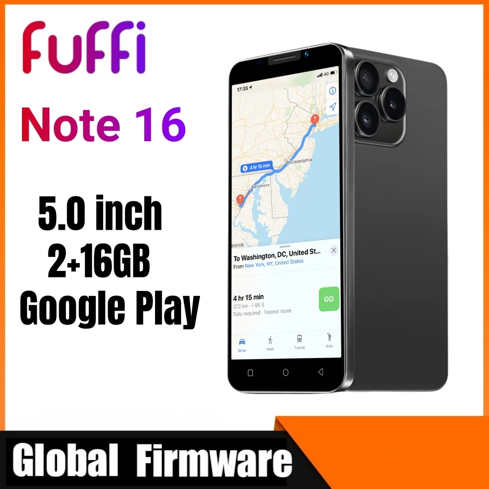 FUFFI-Note 16,Smartphone Android,5.0 inch,16GB ROM 2GB RAM,2500mAh 2+8MP Camera,Mobile phones, 3G Network,Dual SIM,Cellphones