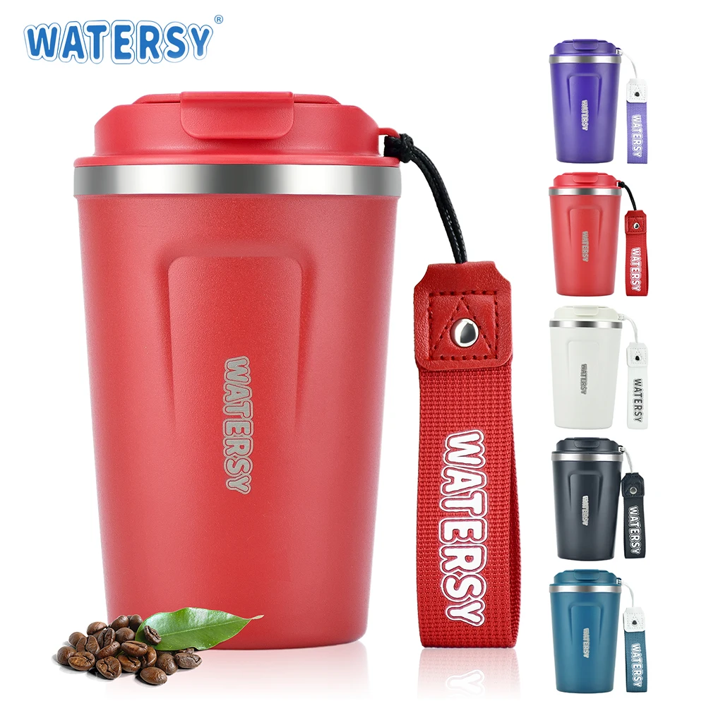 380ML Stainless Steel Coffee Cup Insulated Bottle Vacuum Flask with Portable Rope Leakproof Travel Drinkware Travel Thermal Mug