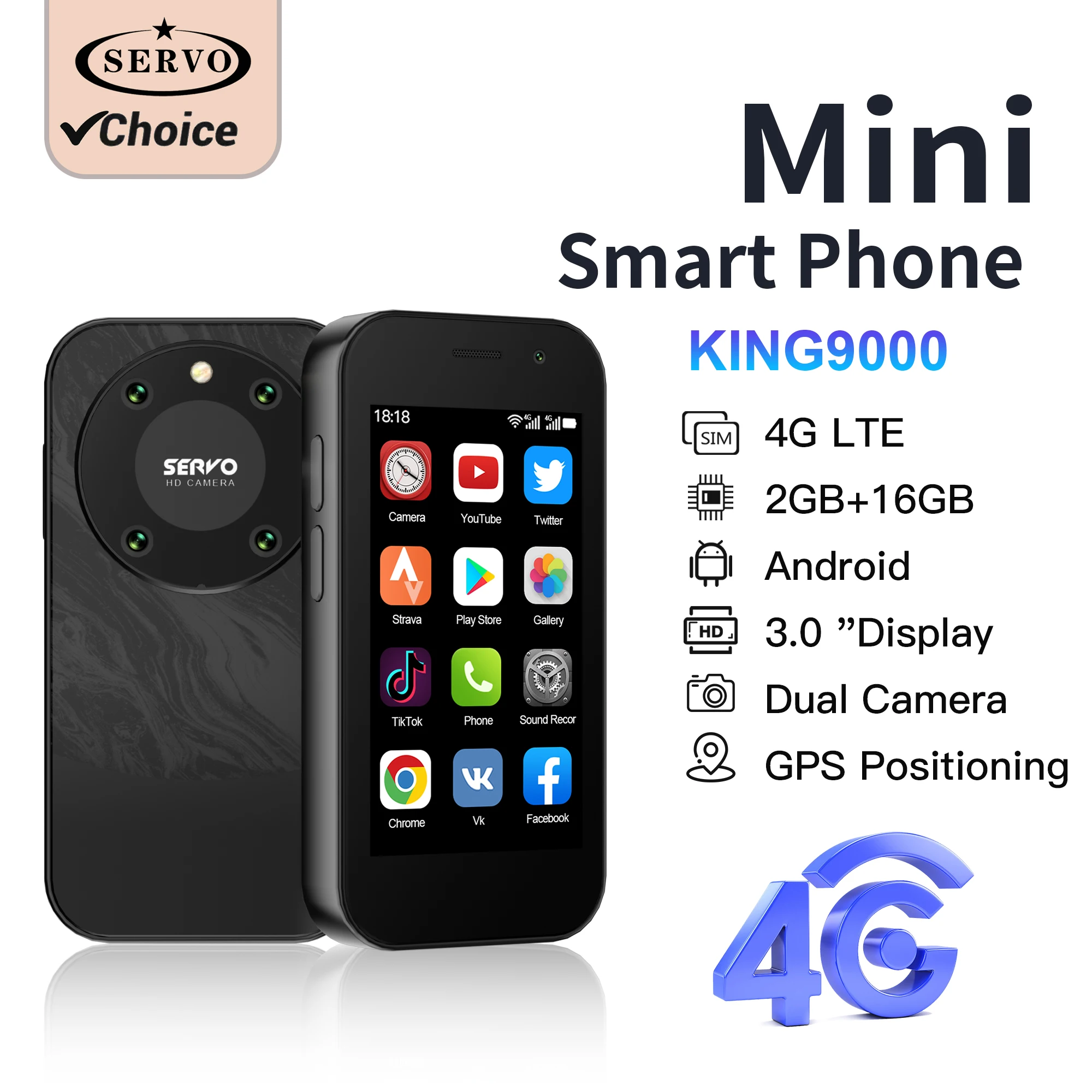Global Version KING9000 4G Mini Smartphone 3.0