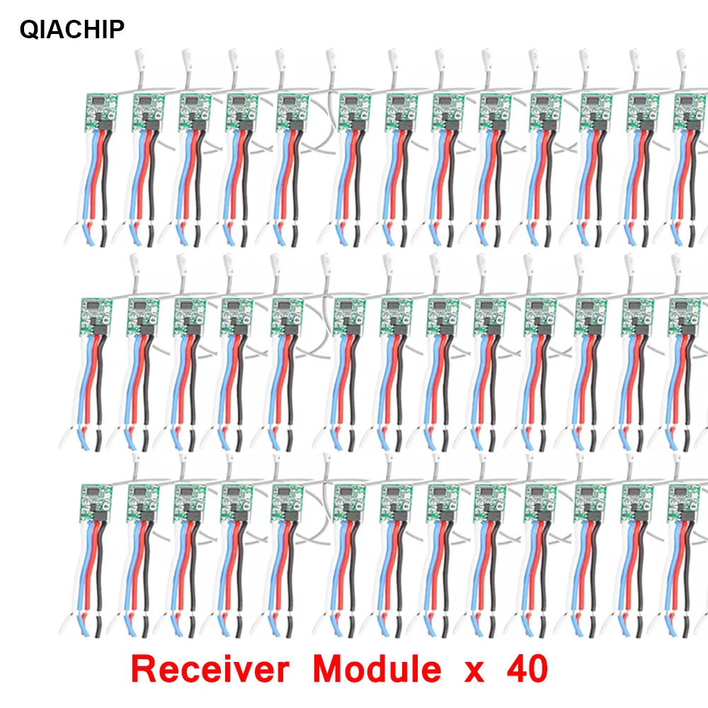 QIACHIP 40pcs 433.92Mhz Universal Wireless DC 3.6V-24V Remote Control Switch 1 CH RF Relay Receiver LED Light Controller DIY Kit