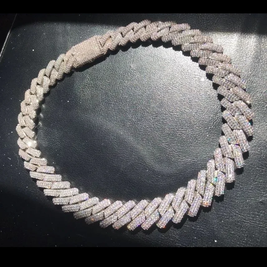 Big Heavy Hip Hop ice Men Boy Jewelry Micro Pave CZ Rose Gold Two Tone Color Rock Punk Ice Out Cuban Chain Necklace 19mm