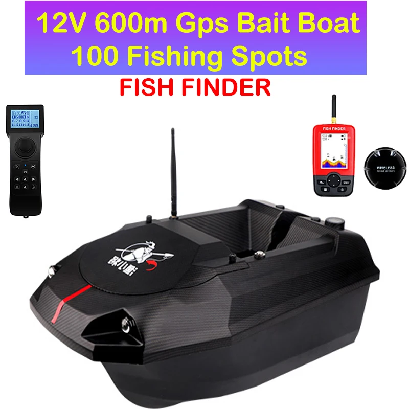 GPS Bait Boat 12V Remote Control 600m 100 Fishing Spots Load 3.5KG Make A Nest Hooks Pull Nets Automatic Return Fishing Boat