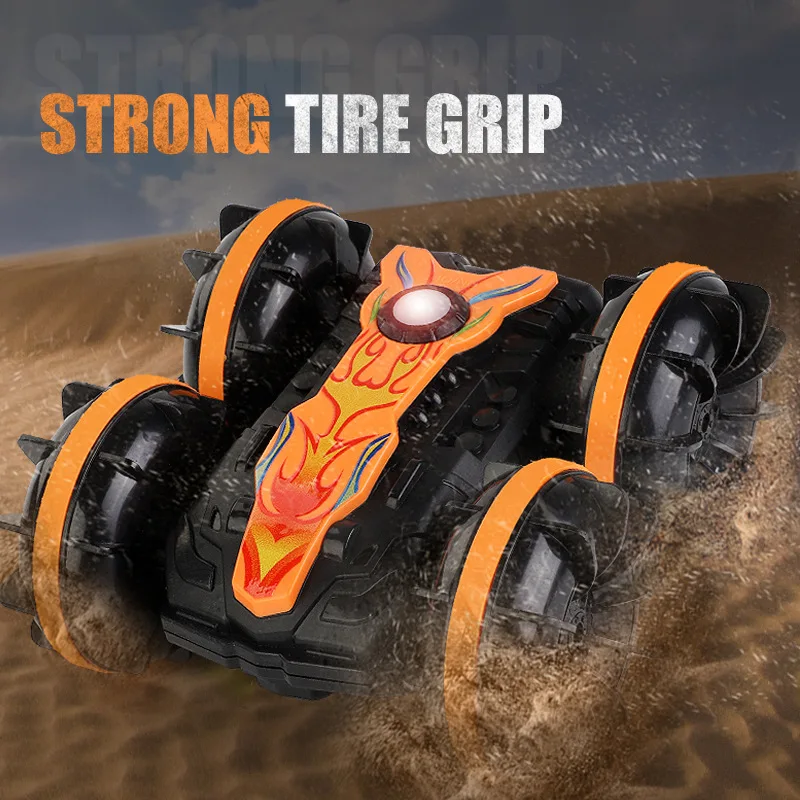 Double side stunt remote control amphibious tumbling rotary remote control stunt amphibious beach toy