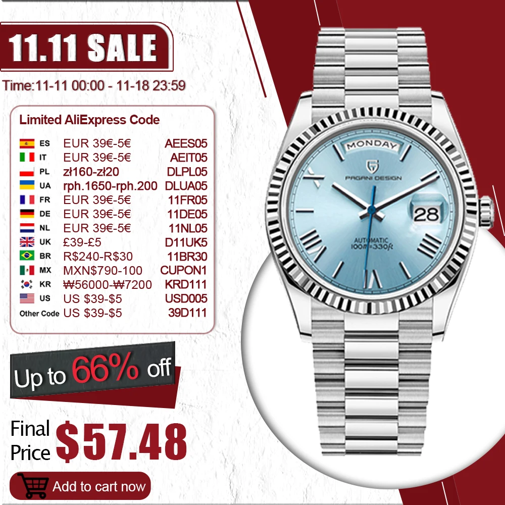 PAGANI DESIGN 2024 New Men’s Watches Mechanical Top brand Luxury Automatic Watch For Men AR Sapphire glass Calendar Wrist watch