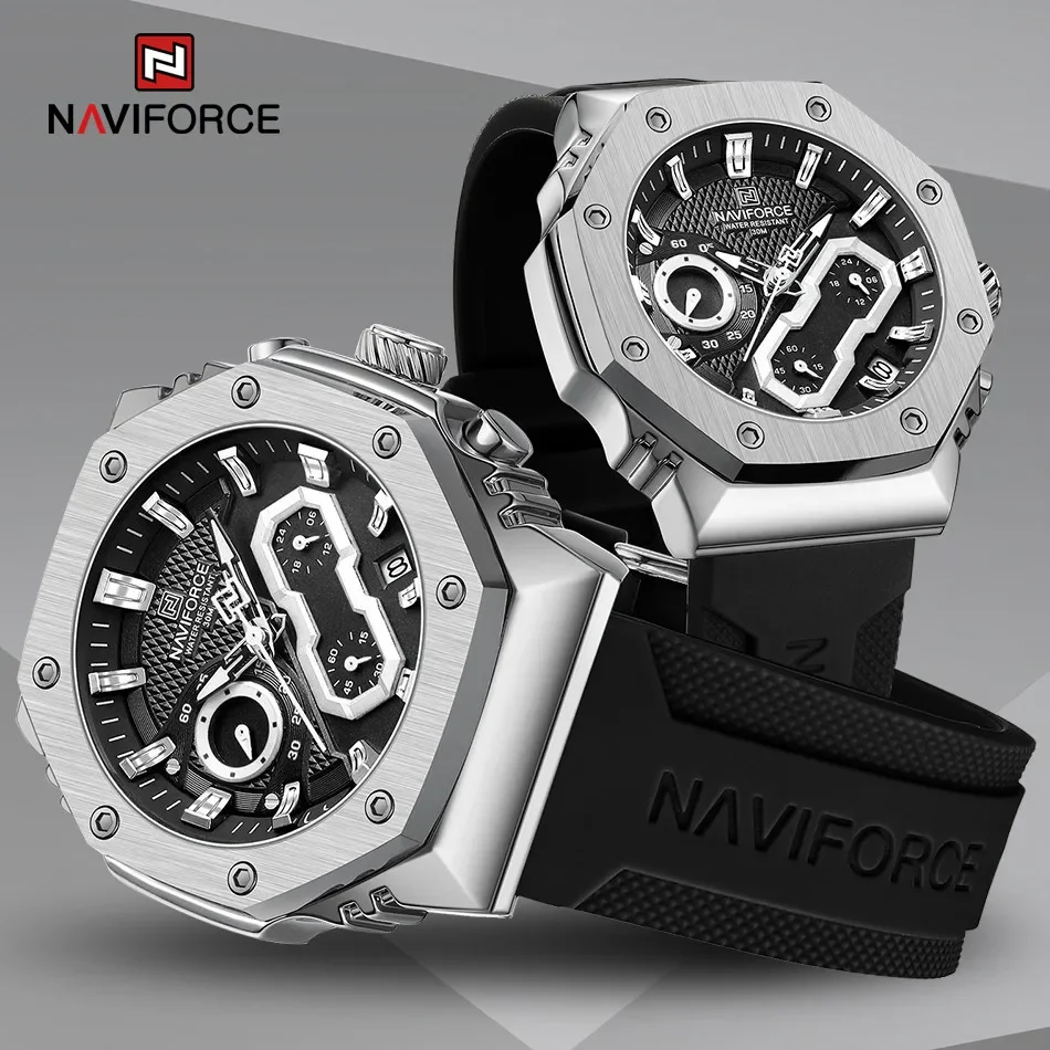 NAVIFORCE NF8035 Fashion Sport Lover’s Watches for Men and Women Silicone Strap Military Waterproof High Quality Couple watches