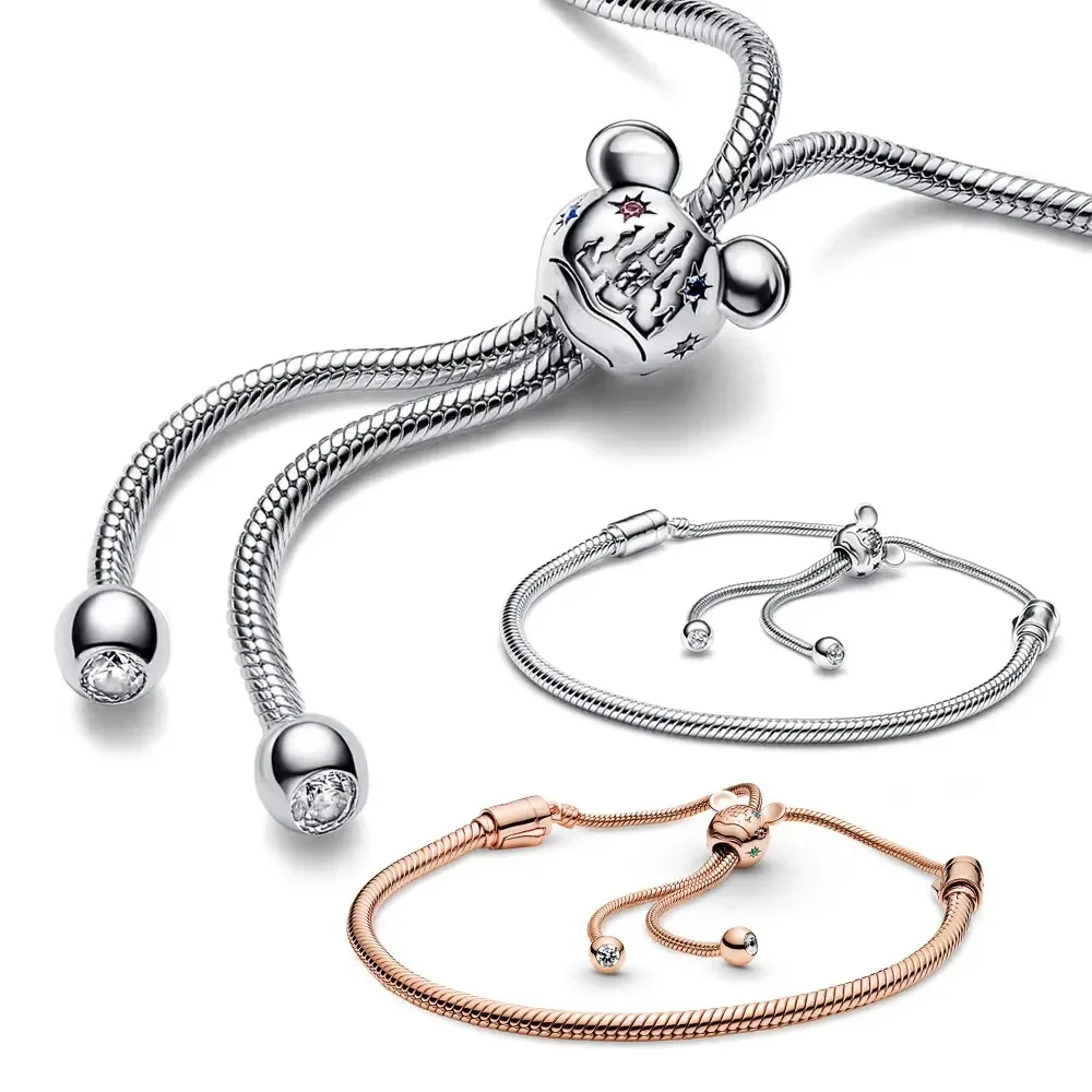 New Adjustable Bracelet For Women Snake Chain Slider Bracelet Fit Europe Bangle Beads Charms flexible Diy Jewelry Gifts