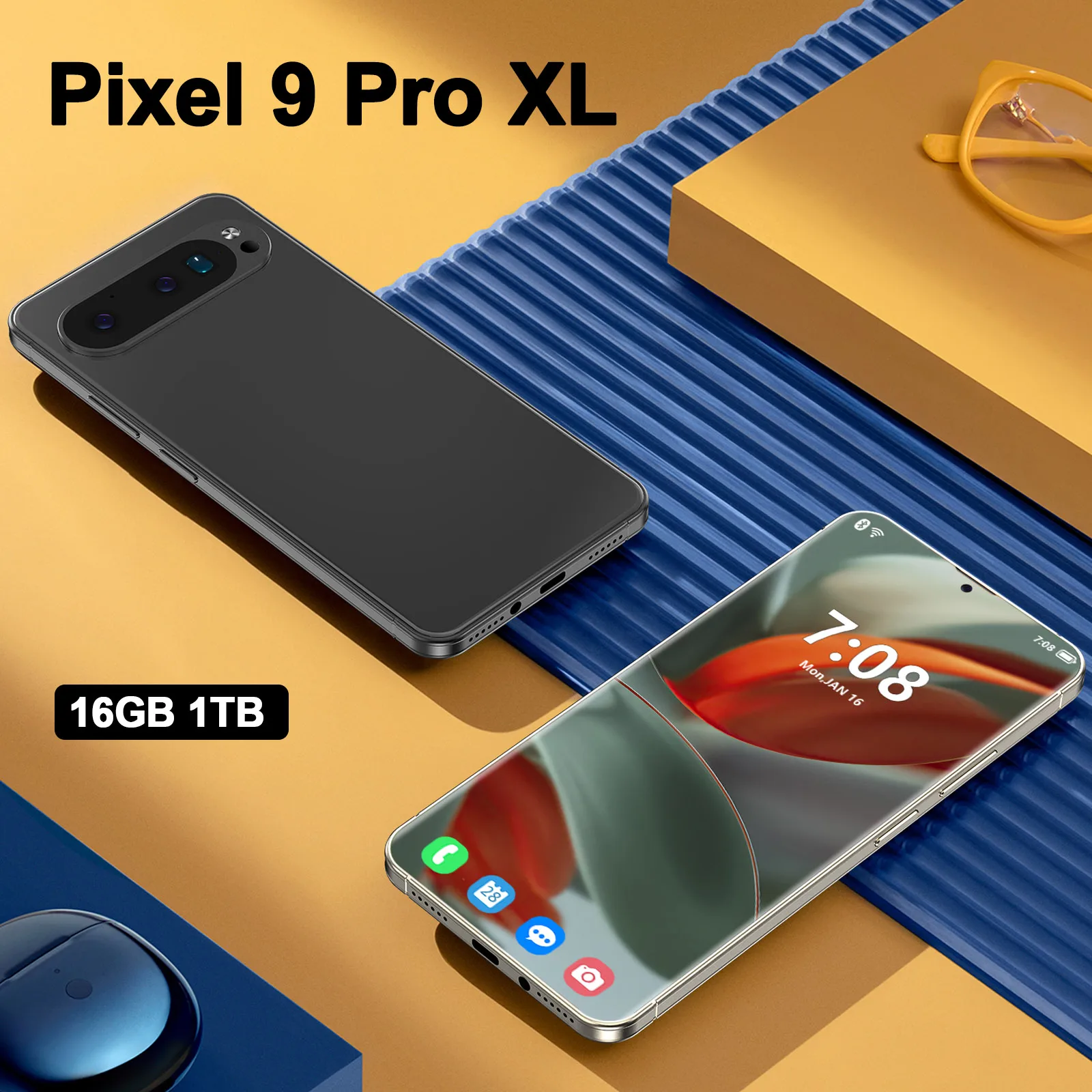 Brand New Pixel 9 Pro XL Smartphone 7.3inch HD 16GB+1TB Cell Phone 72+108MP Dual SIM 5G Mobile Phones 8800mAh Android15 Unlocked