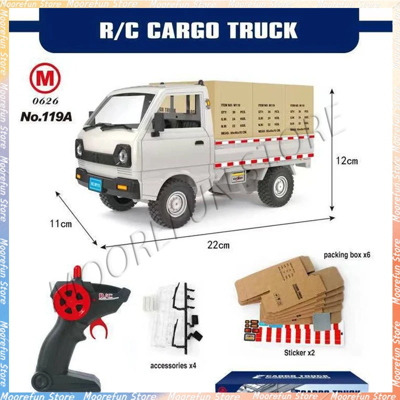 1:10/1:16 Wpl D12 Rc Car Simulation Drift Climbing Truck Led Light Cargo Rc Electric Toys Remote Control Car Model Birthday Gift