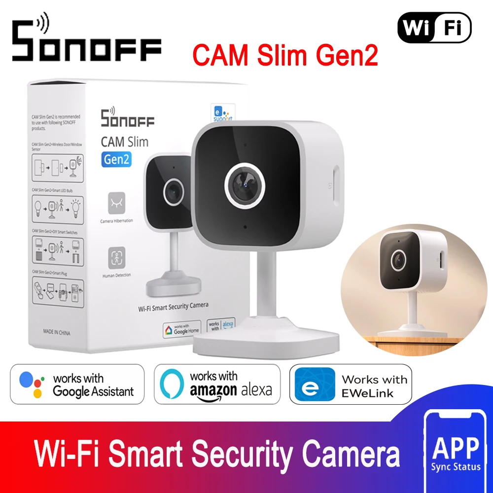 SONOFF CAM Slim Gen2 1080P HD  WiFi Smart Security Camera Two-Way Audio Scene Linkage with Sonoff Devices via eWeLink APP