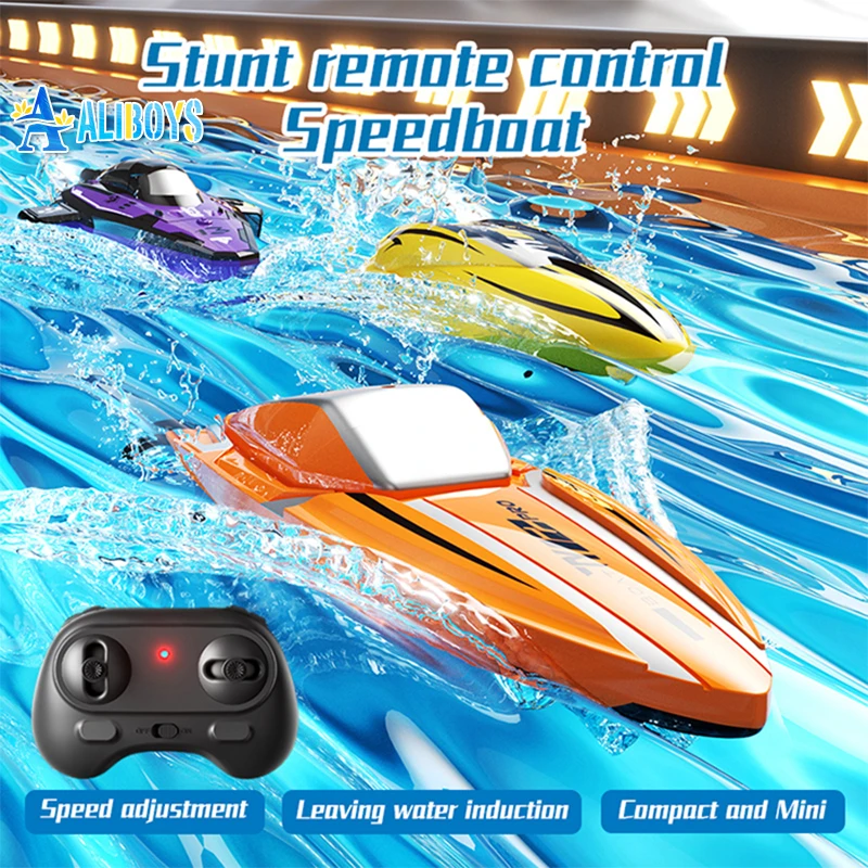 RC Racing Speedboat 2.4G Mini Remote Control Stunt Boat Electric Radio Control Ship Double Motor Waterproof Toy Children’s Gift