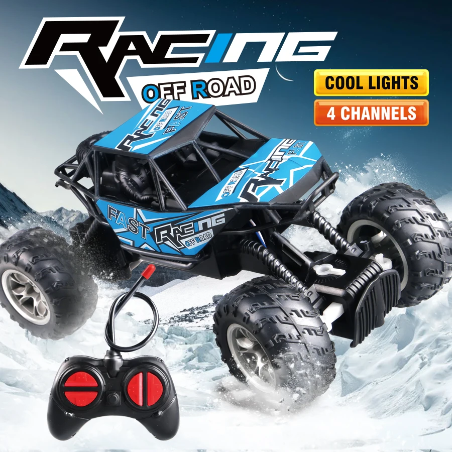 4-Way Remote Control Car with Light Anti-Slip Rubber Tire Outdoor Off-Road Climbing Kidsren’s Boy Toy Car Model
