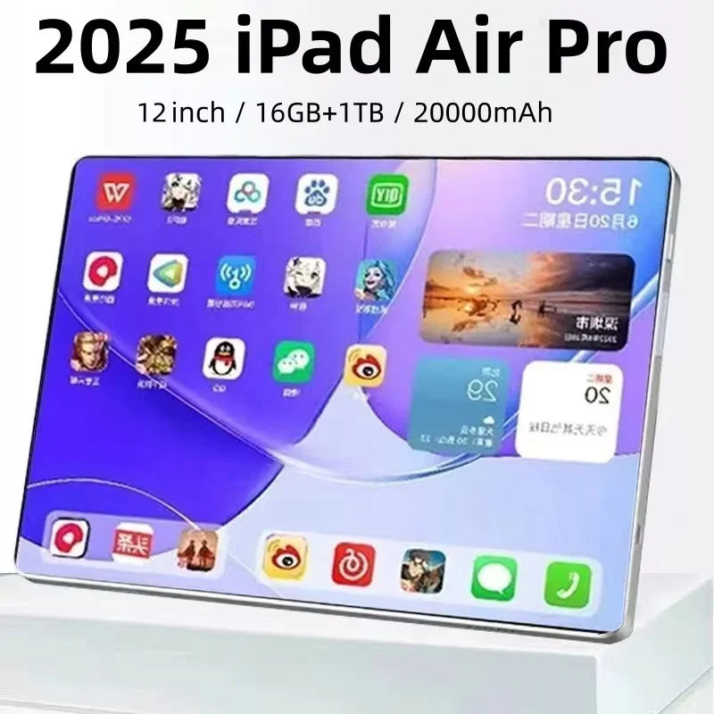 2025 Original New Tablet IPad Air Pro 12 Inch Snapdragon 870 22GB/2TB Tablet Android 13 Wifi 5G HD 4K Dual SIM GPS Wifi Tabletpc