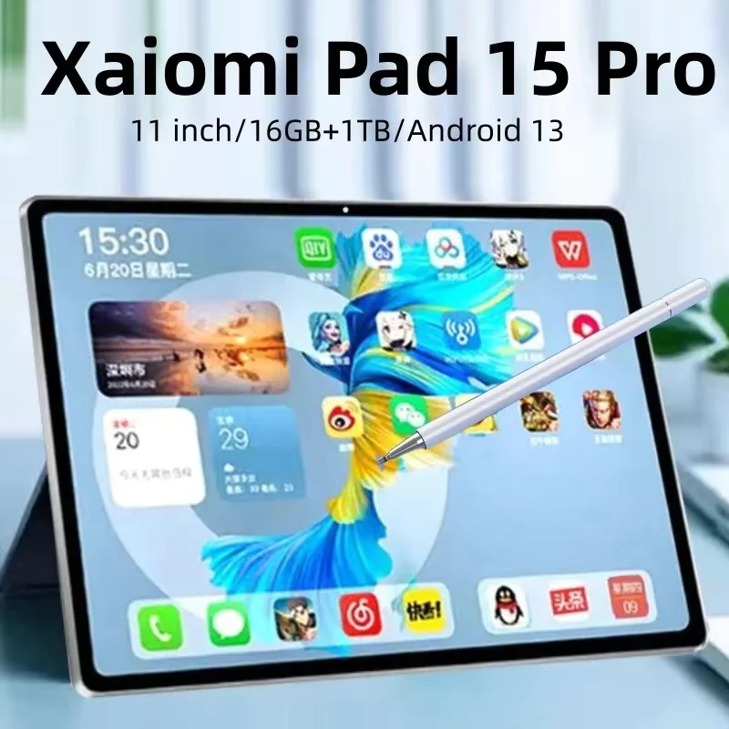 2025 New Xiaoml Global Version Tablet Android Pad 15 Pro 22GB + 2TB Snapdragon 870 Tablets PC 5G Dual SIM Card WIFI HD 4K Mi Tab