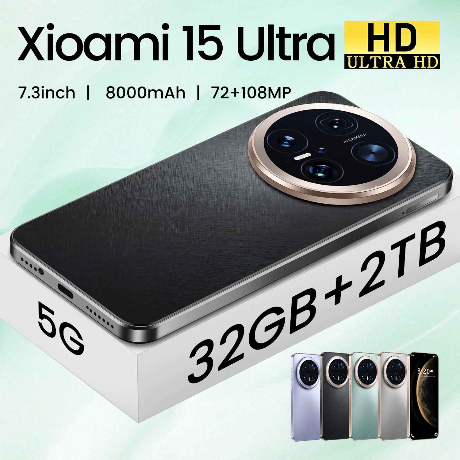 2025 NEW Xioami 15 Ultra HOT Original Smartphone 7.3 inch New Full Screen 4G 5G Cell Phone 8000mAh Mobile Phones Global Version