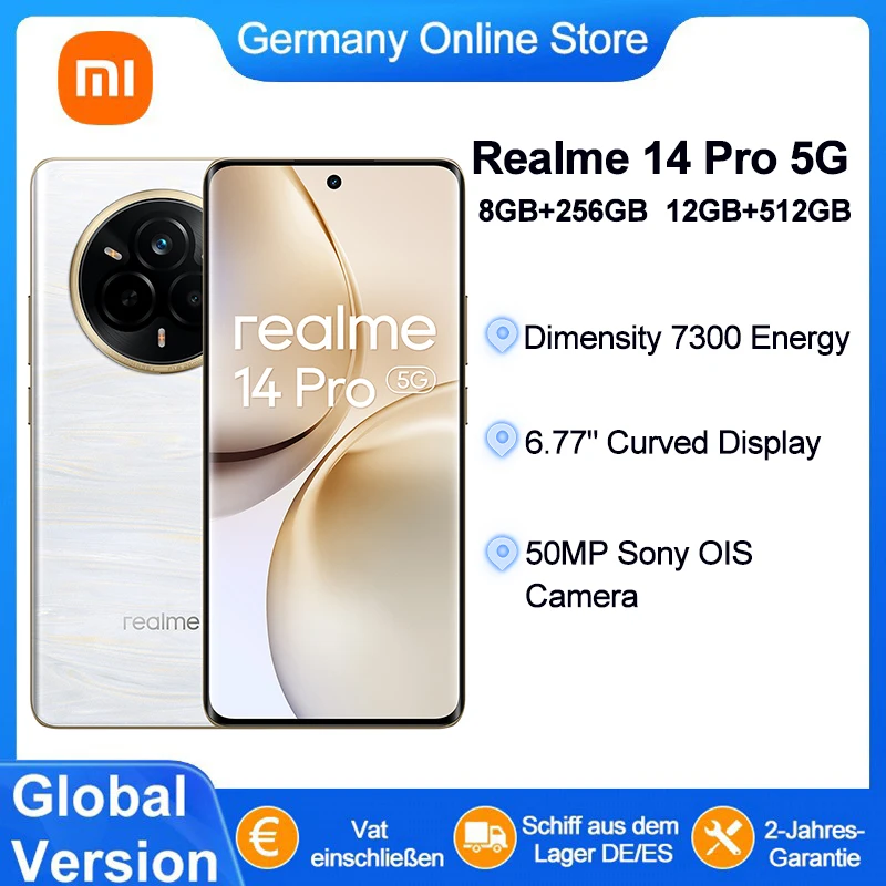 Realme 14 Pro 5G Global Version Dimensity 7300 Energy 50MP Camera 6.77
