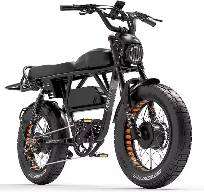 Electric Bike for Adults 2000W 48V 45Ah , 35 MPH Dual Motor Dual Battery Ebike, 20 Fat Tire Full Suspension, Up to 173Miles