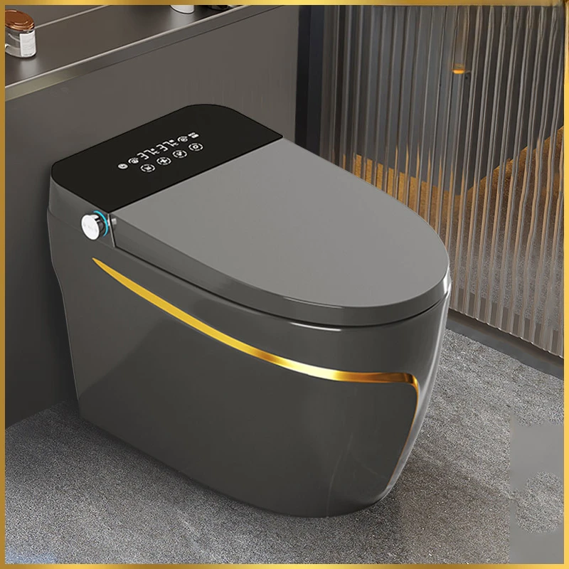 Colorful intelligent toilet, gray light luxury household toilet, fully automatic seat heating induction integrated toilet