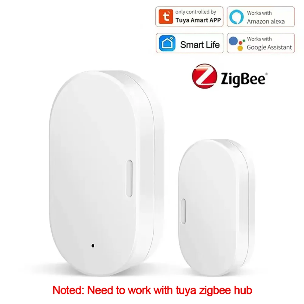 Tuya Zigbee Door Sensor Door Open/Closed Detector Home Alarm Security Protection Smart Life Control Need Zigbee Hub to Work with