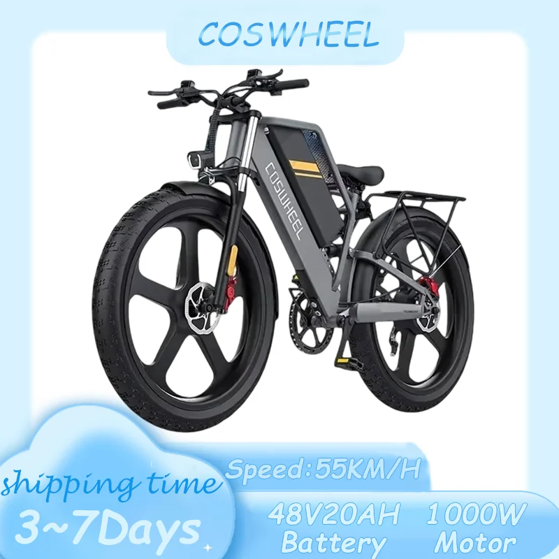 COSWHEEL T26 LCD Display E-bike 1000W Motor 48V20Ah Lithium Battery Adult Electric Bicycle 26inch All terrain tire Electric Bike