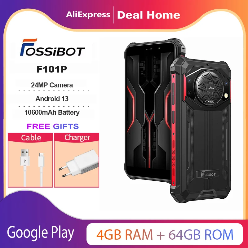 FOSSiBOT F101 P Octa Core Rugged 10600mAh 4GB 64GB Cellphone 24MP Camera 5.45