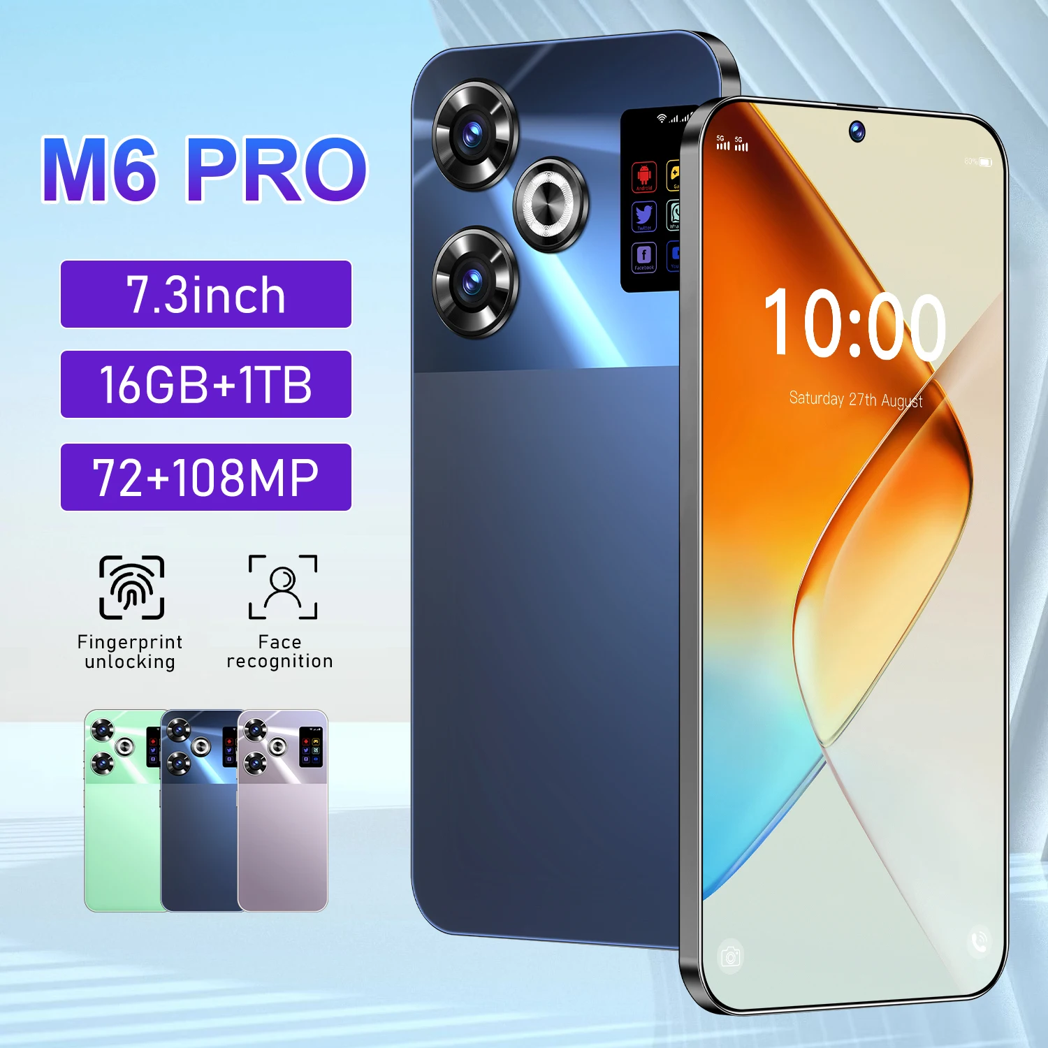 2025 New M6 Pro Smartphone 7.3