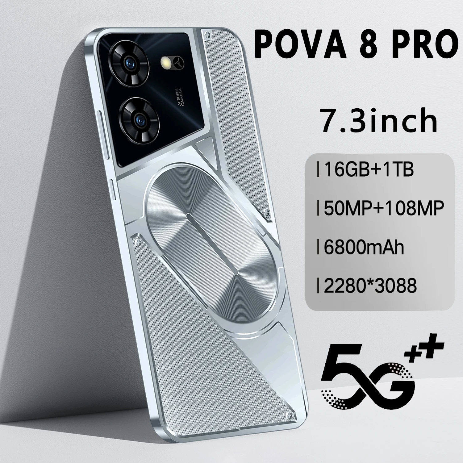 Global Version Pova 8 Pro Smartphones Cellphones Android 14, 7.3 inch Screen,16 + 1024GB,50MP + 108MP,Mobile phone,6800mAh Phone 5G