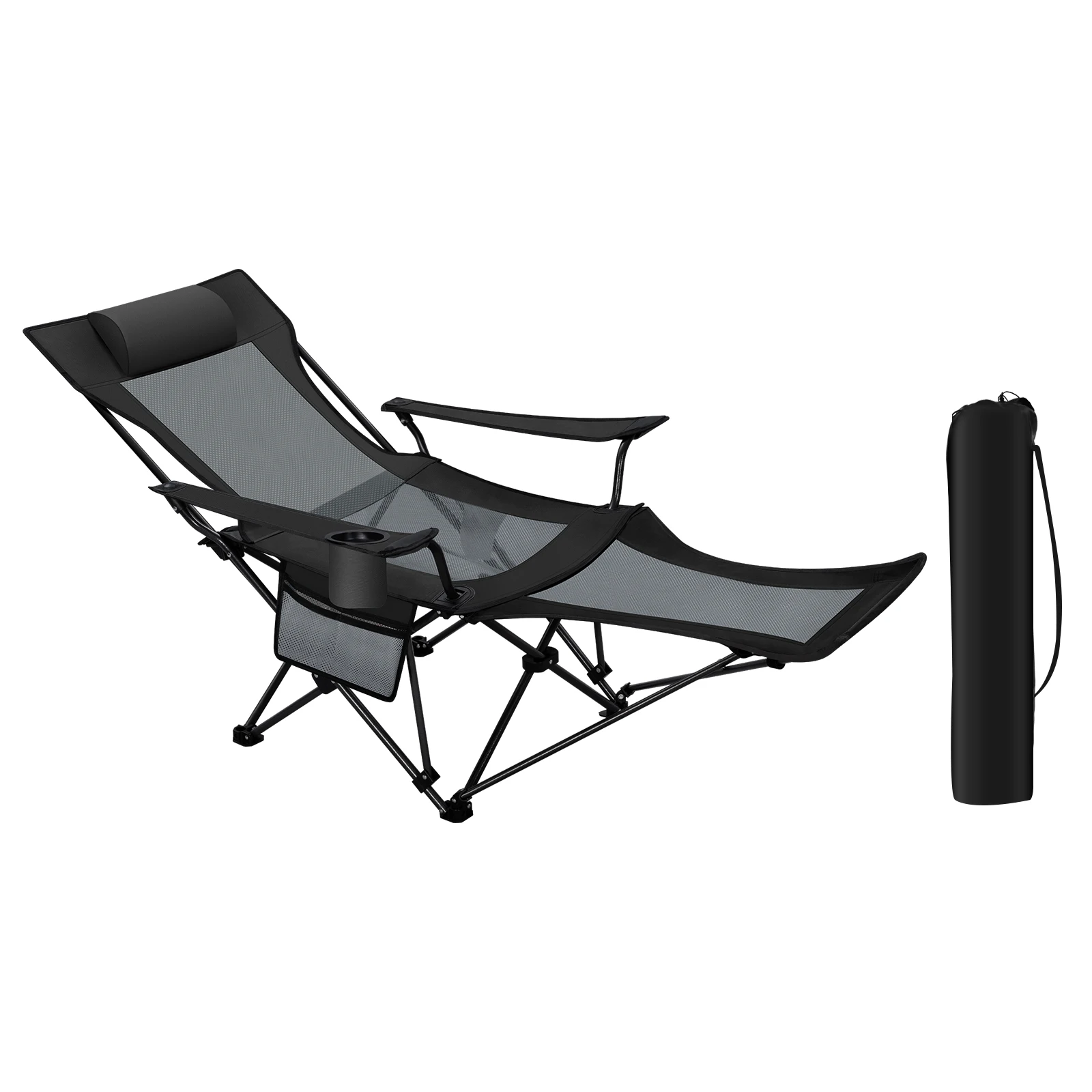 WOLTU Folding Camping Chair Ultralight Deck Chair Sun Beach Lounger with Adjustable Backrest Footrest for Outdoor Fishing