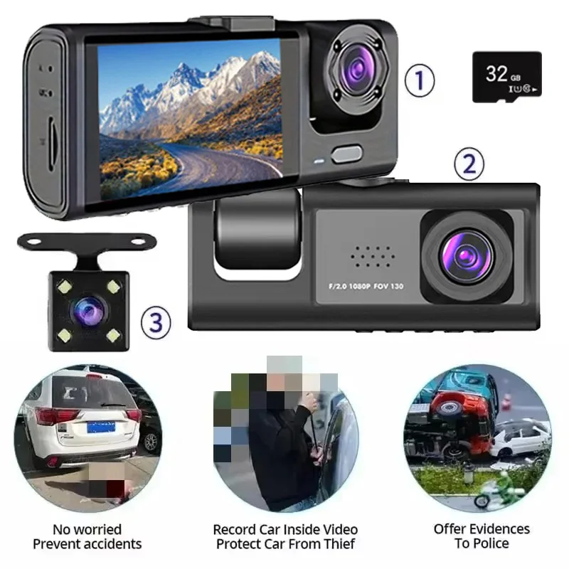 Dash Cam W/ IR Night Vision Loop Recording & 2