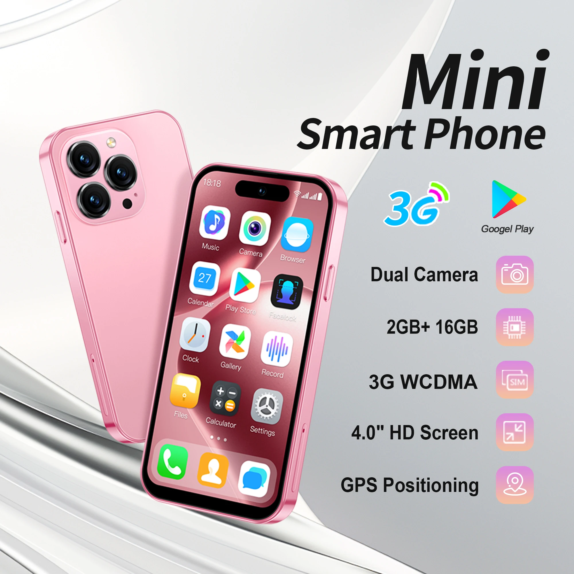 SERVO S16 Mini 3G Smartphone Android 10.0 4.0-inch Dual SIM 2GB RAM+16GB ROM WiFi GPS Play Store TYPE-C portable Smartphone 2025