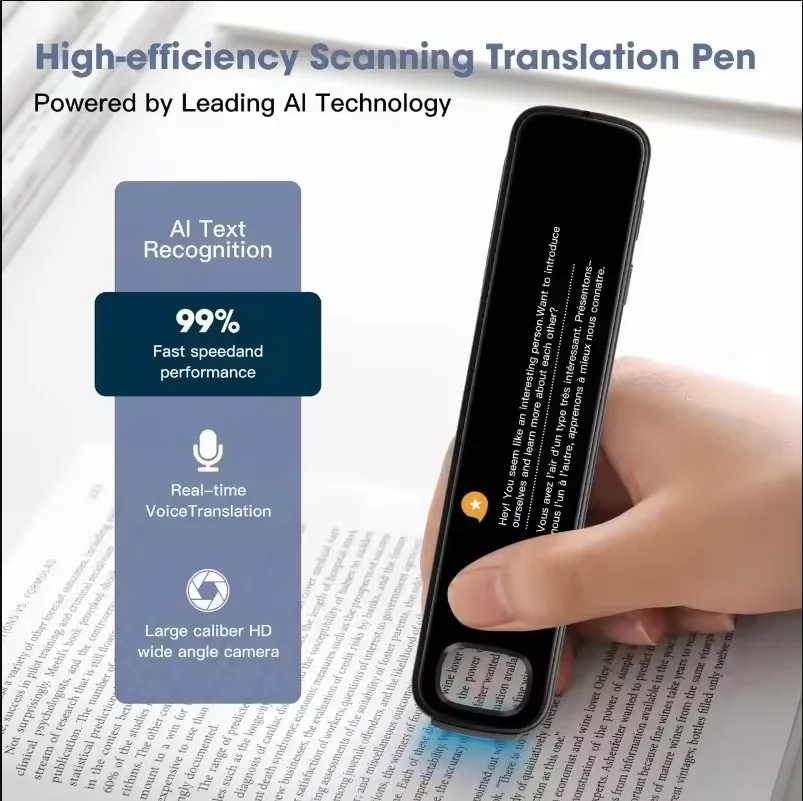 142 Languages Vietnam Hebrew Thai Polish Read Scan Pen Offline Voice Translation 3.76 Inch Dictionary Point Online AI Translator