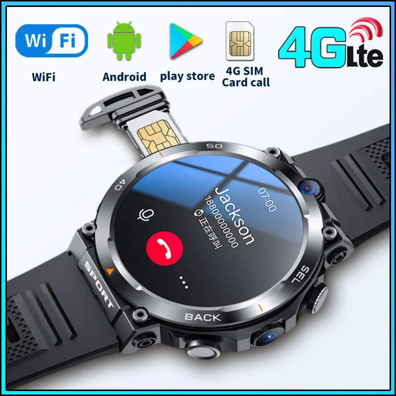 4G LTE Smart Watch 2025 Android os GPS Video Voice Wi-Fi Call Messaging HD Dual Cameras 4G Sim Card Call WIFI Men’s SmartWatch