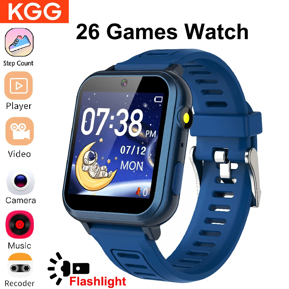 Children’s Wristwatch 24 Games Kids Smart Watch Music Play Pedometer Tracker Time Display Video Audio Record Torch Smartwatch