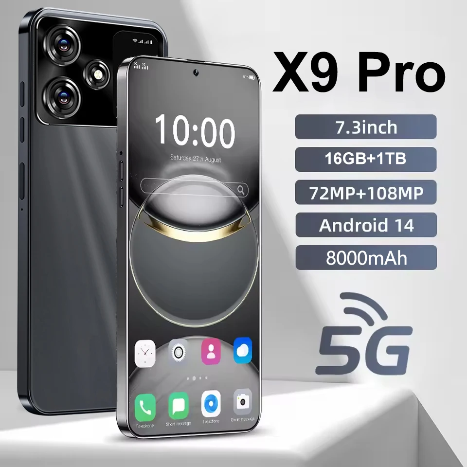 Brand New Original X9 Pro Ultra HD 16GB + 1TB 72MP + 108MP 8000mAh large battery Android 14 Qualcomm Snapdragon 8 Gen3 Dual SIM NFC