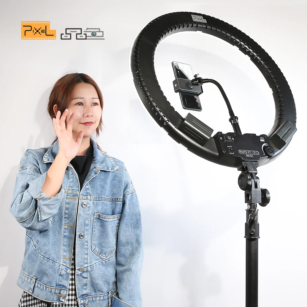 Pixel R65C 18inch LED Ring Light Dimmable Video Lights Selfie Makeup Fill Light for Live Broadcast Beauty Tiktok Shooting
