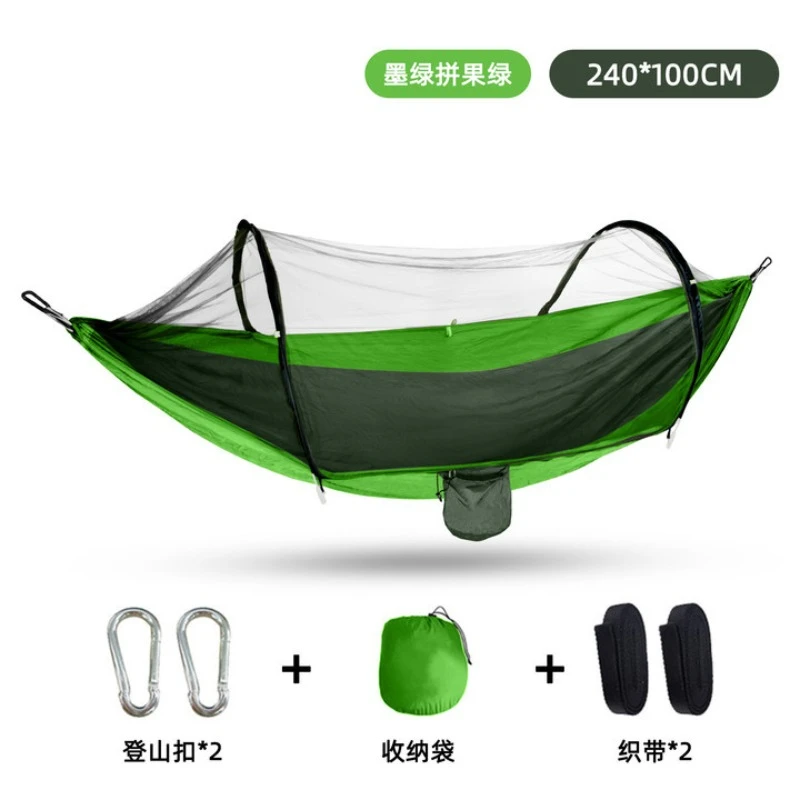 Outdoor Hammocks with Mosquito Net and Tree Straps for Camping Hiking Backpacking and Travel Foldable Design and Wear-Resistant