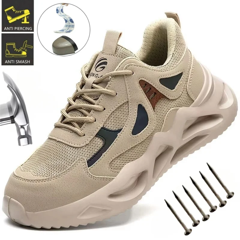 Lightweight Safety Shoes Men Women Work Shoes Steel Toe Cap Working Boots Sneakers Man Women Breathable Shoes Tactical Boots