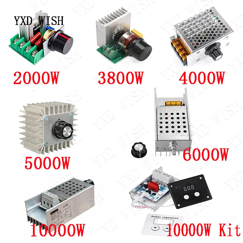 110V – 220V 2000W 3800W 4000W 5000W 6000W 10000W SCR Voltage Regulator LED Dimmer Motor Speed Controller 220 V Dimming Dimmers