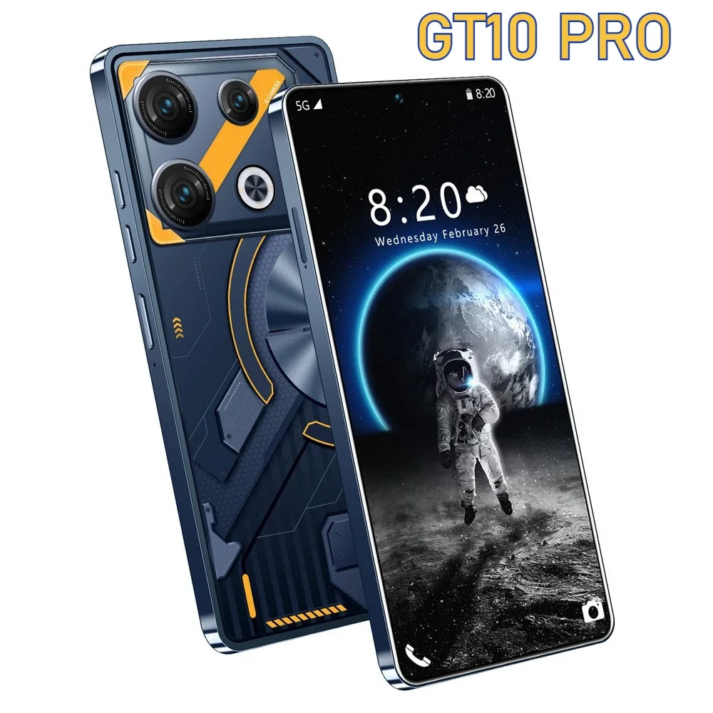 New GT10 Pro Original 7.3HD Smartphone 4G 5G Dual Sim Cellphones Android 13 Cell Phone 108MP 6800mAh Global Version Mobile Phone