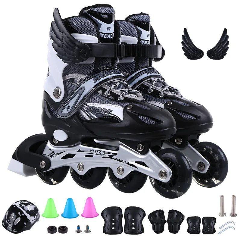 Children’s skates Adjustable skates full set of flashing in-line outdoor practice roller skates