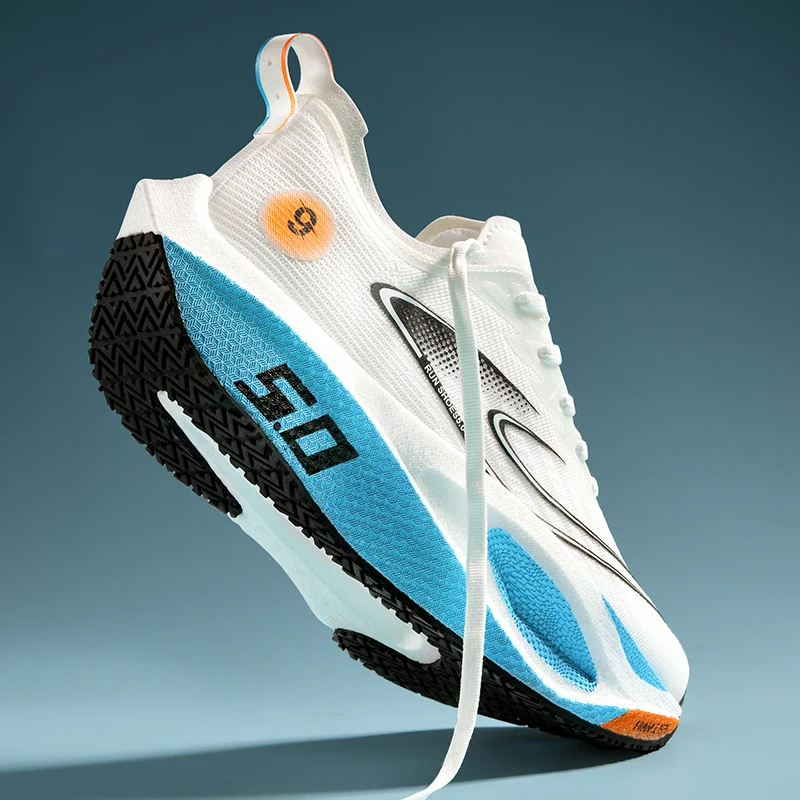 Men’s Sports Shoes Cushioning Non-Slip Flat Wear Resistant Sneakers Mesh Breathable Platform Soft Running Shoes for Man