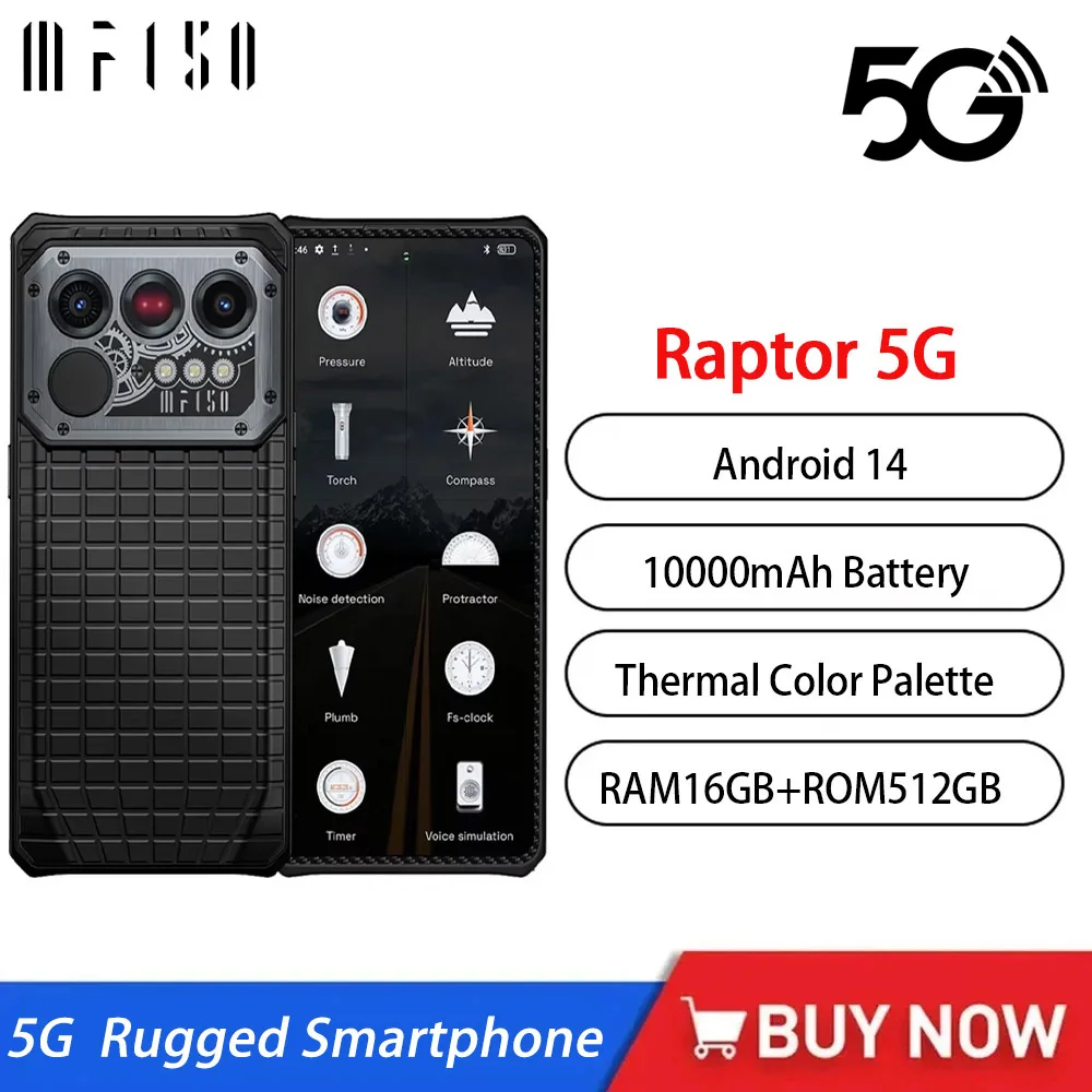 2025 New Hot Products IIIF150 Raptor 5G Rugged Mobile Phone 6.78 Inch 120Hz Dimensity 900 16GB+512GB 10000mAh 65W Android 14