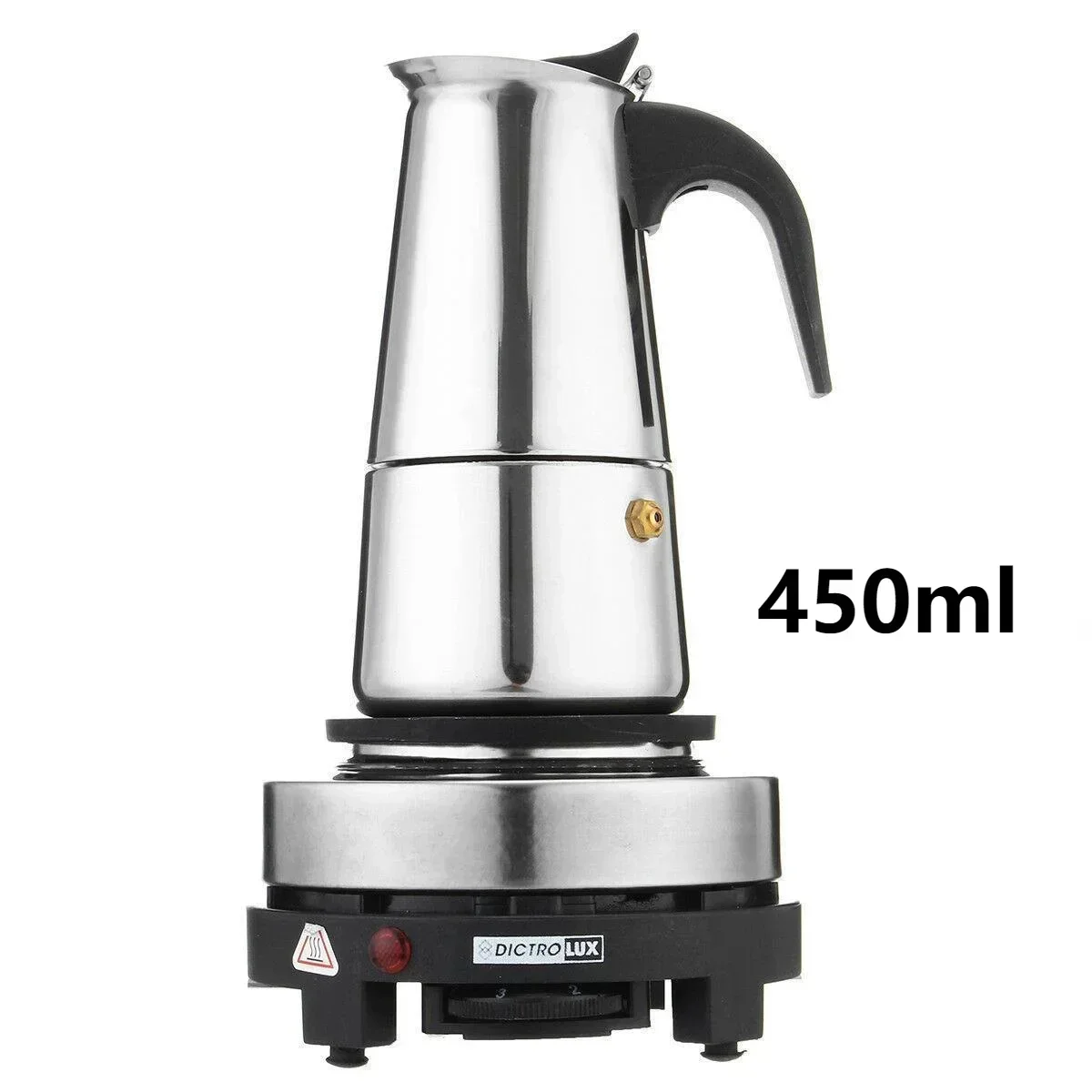 220V 110V 450ml Stainless Steel Coffee Pot Espresso Mocha Pot Small Electric Stove Electric Stove Coffee Appliance Set