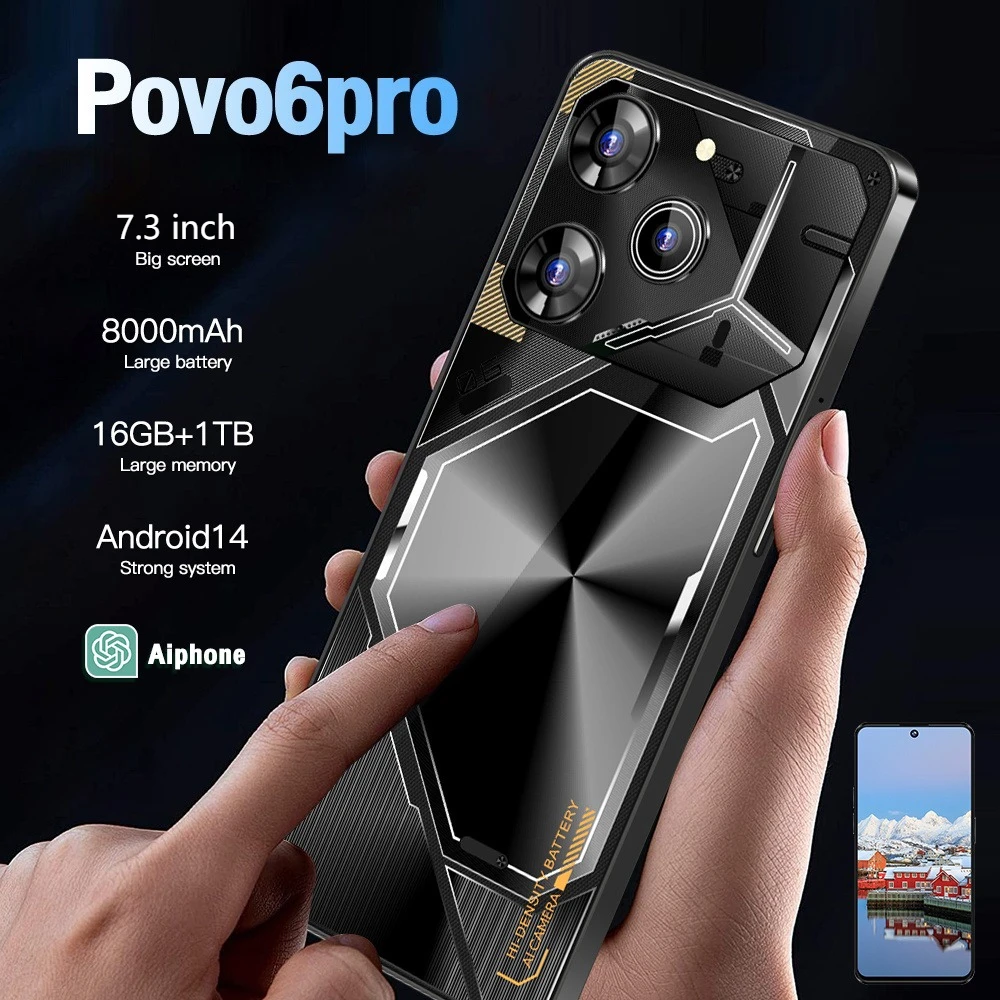 2025 Pova 6 Pro Original 4G 5G Cellphones 7.3HD 108MP Dual SIM Card Smart Mobile Phone 8000mAh Smartphone Android 14 Cell Phone