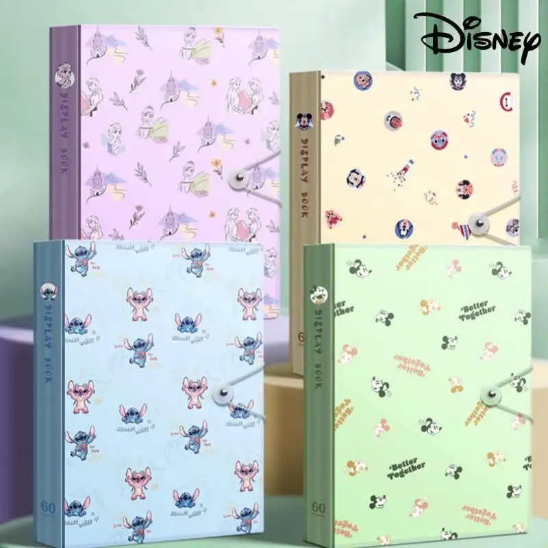 Disney A4 Folder Information Book Stitch Mickey Student Test Paper Storage Bag 30/40/60 Pages Folder Stationery Supplies