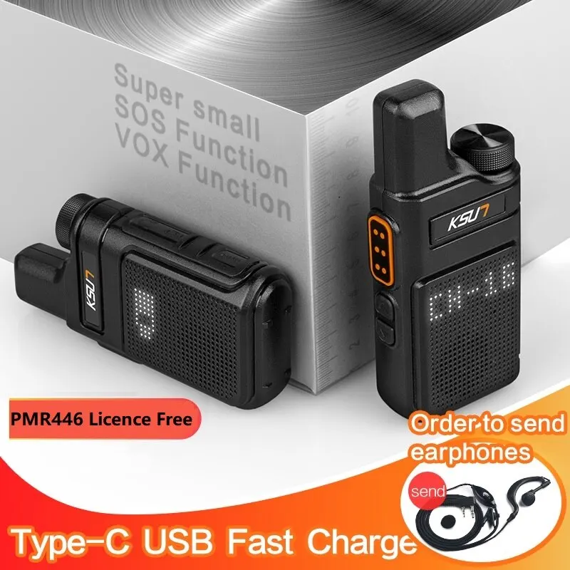KSUT PMR446 Walkie Talkie 2pcs/1pcs Mini Size Portable Handheld Radio Wireless Set Two Way Radio Station Comunicador Transceiver