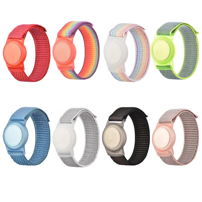 For Apple AirTags Kids Wristband Nylon Strap Anti-Scratch Cover Accessories for Airtag GPS Tracker Holder Watch Strap Bracelet
